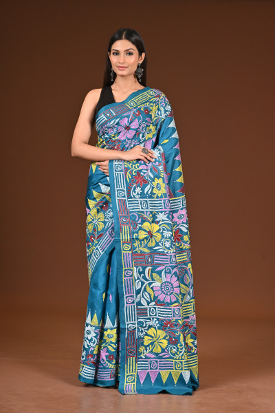 PURE  SILK KANTHA SAREE