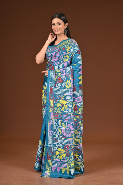 PURE  SILK KANTHA SAREE