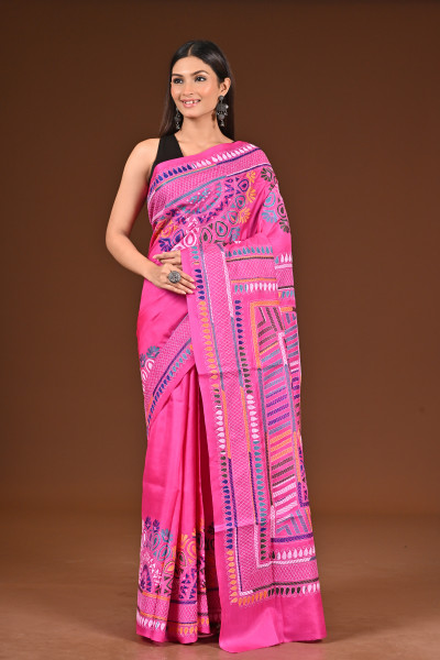 PURE  SILK KANTHA SAREE