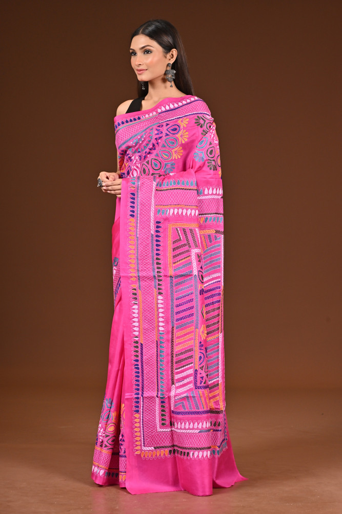 PURE  SILK KANTHA SAREE