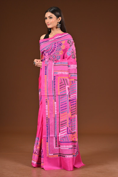 PURE  SILK KANTHA SAREE