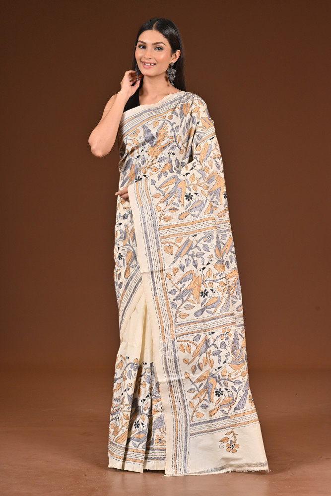 PURE  SILK KANTHA SAREE