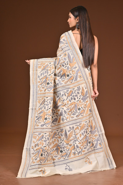 PURE  SILK KANTHA SAREE