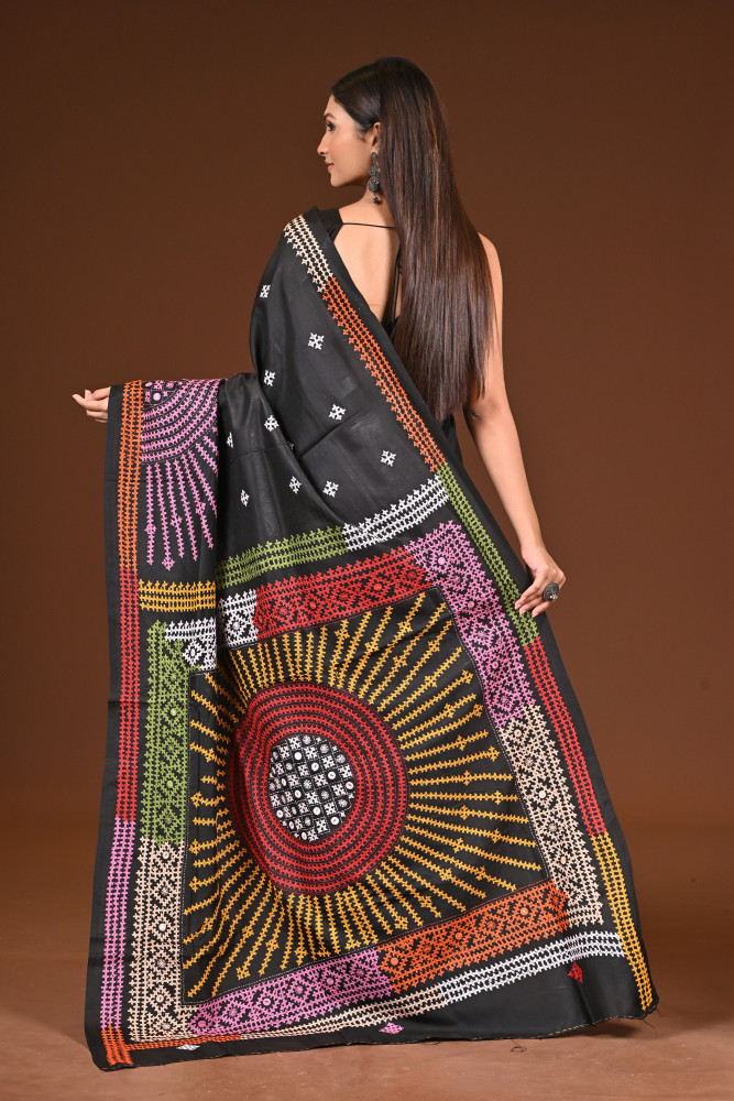 PURE  SILK KANTHA SAREE