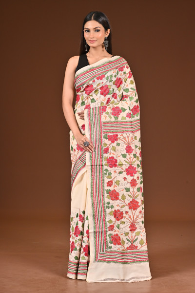 PURE  SILK KANTHA SAREE