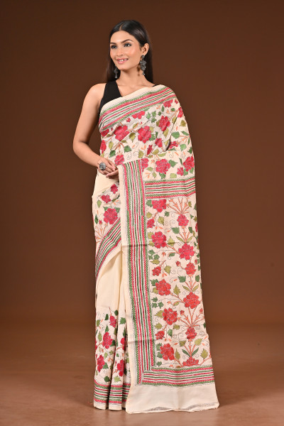 PURE  SILK KANTHA SAREE