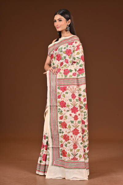 PURE  SILK KANTHA SAREE