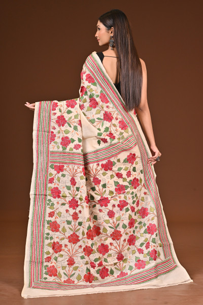 PURE  SILK KANTHA SAREE