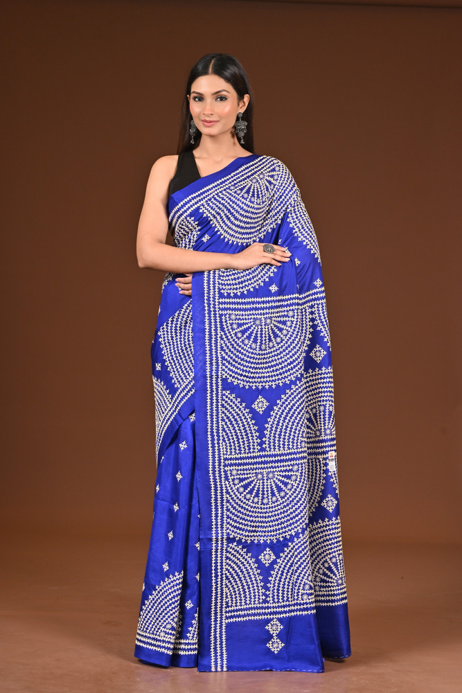 PURE  SILK KANTHA SAREE