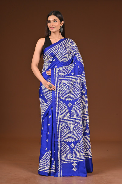 PURE  SILK KANTHA SAREE