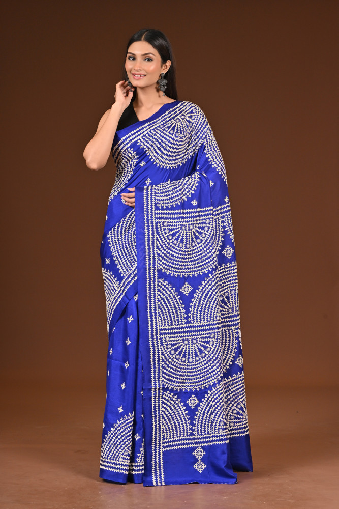 Image of PURE  SILK KANTHA SAREE