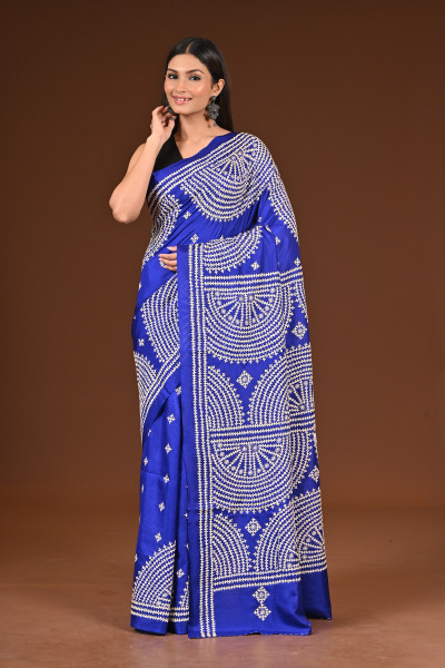 PURE  SILK KANTHA SAREE
