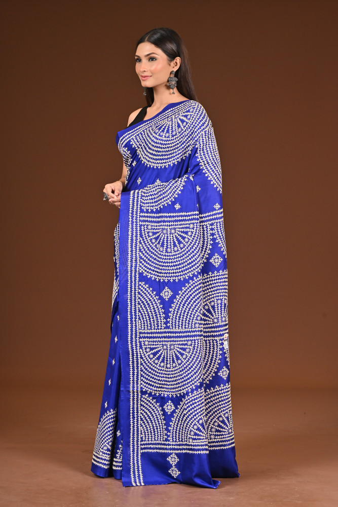 PURE  SILK KANTHA SAREE