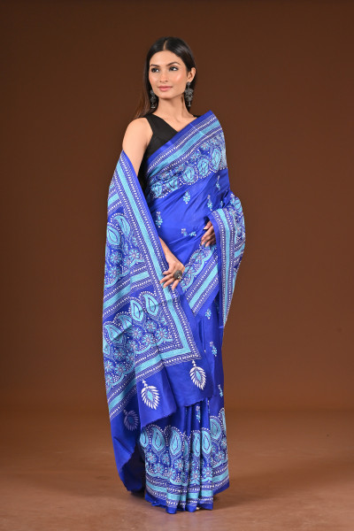 PURE  SILK KANTHA SAREE