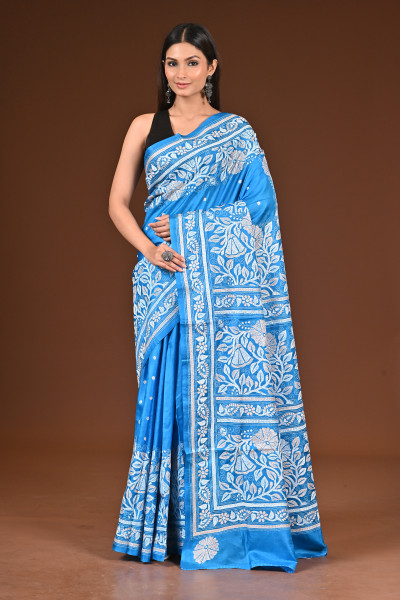 PURE  SILK KANTHA SAREE