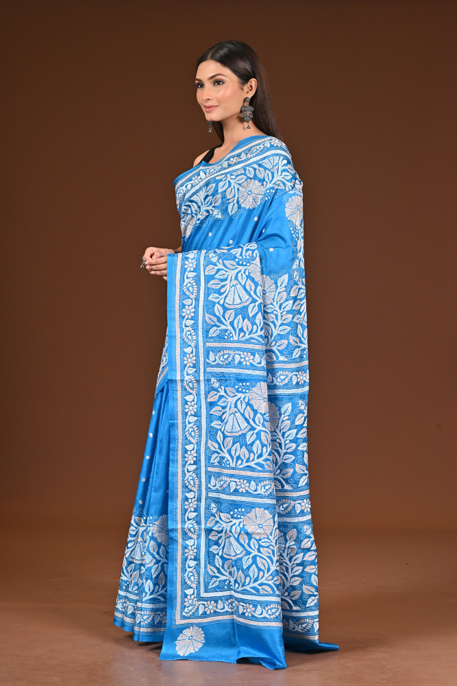 PURE  SILK KANTHA SAREE