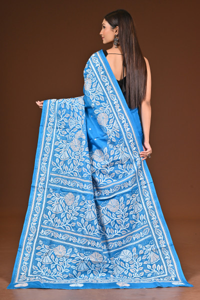 PURE  SILK KANTHA SAREE