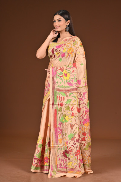 PURE  SILK KANTHA SAREE