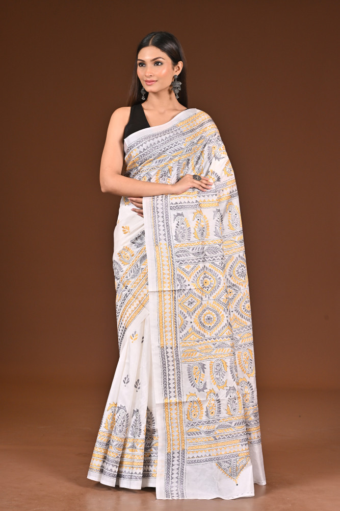 PURE  SILK KANTHA SAREE
