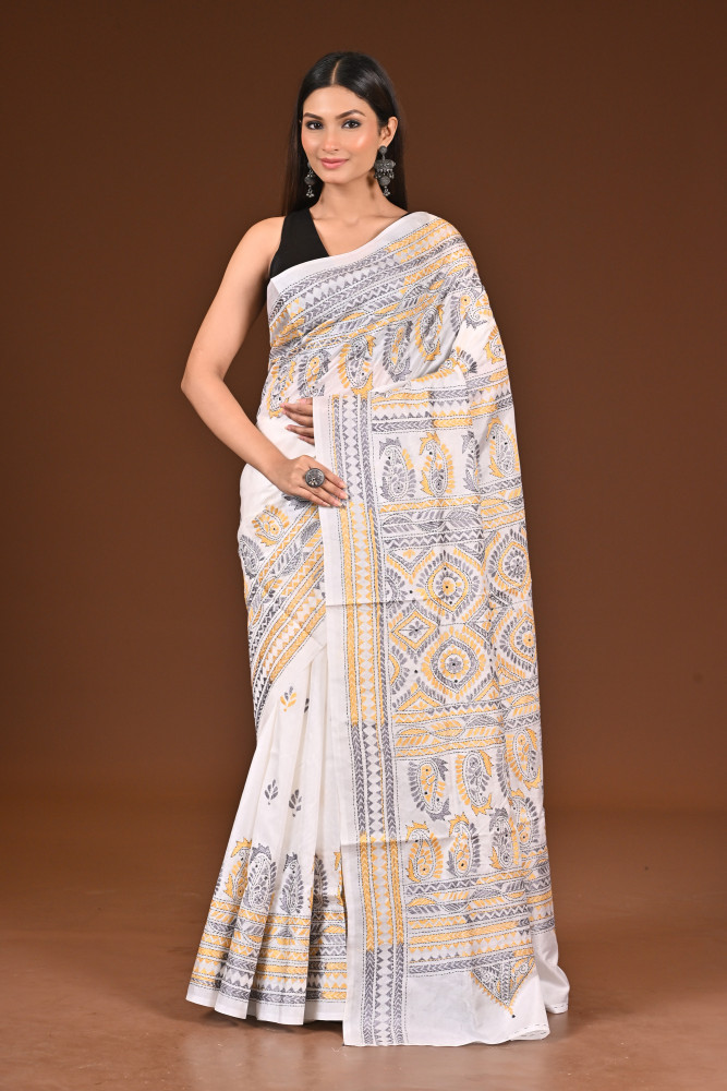 Image of PURE  SILK KANTHA SAREE