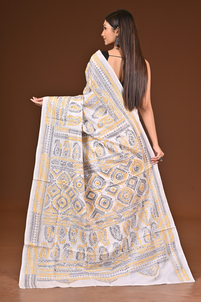 PURE  SILK KANTHA SAREE