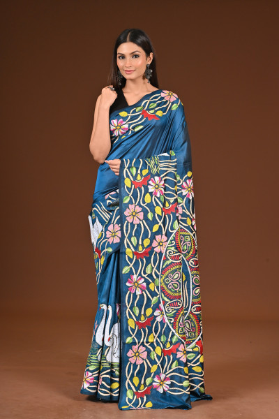 PURE  SILK KANTHA SAREE