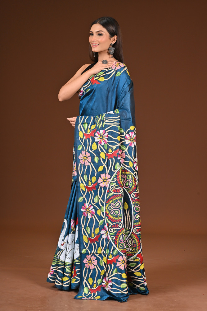 PURE  SILK KANTHA SAREE