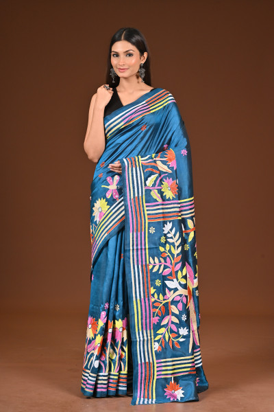 PURE  SILK KANTHA SAREE