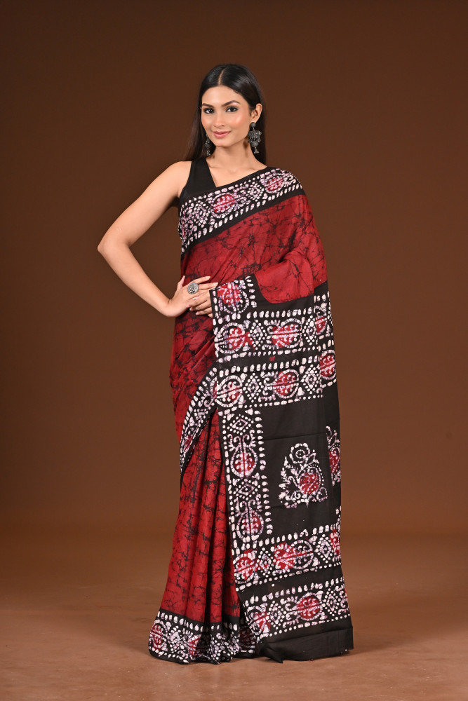 Image of PURE COTTON HAND BATIK SAREE