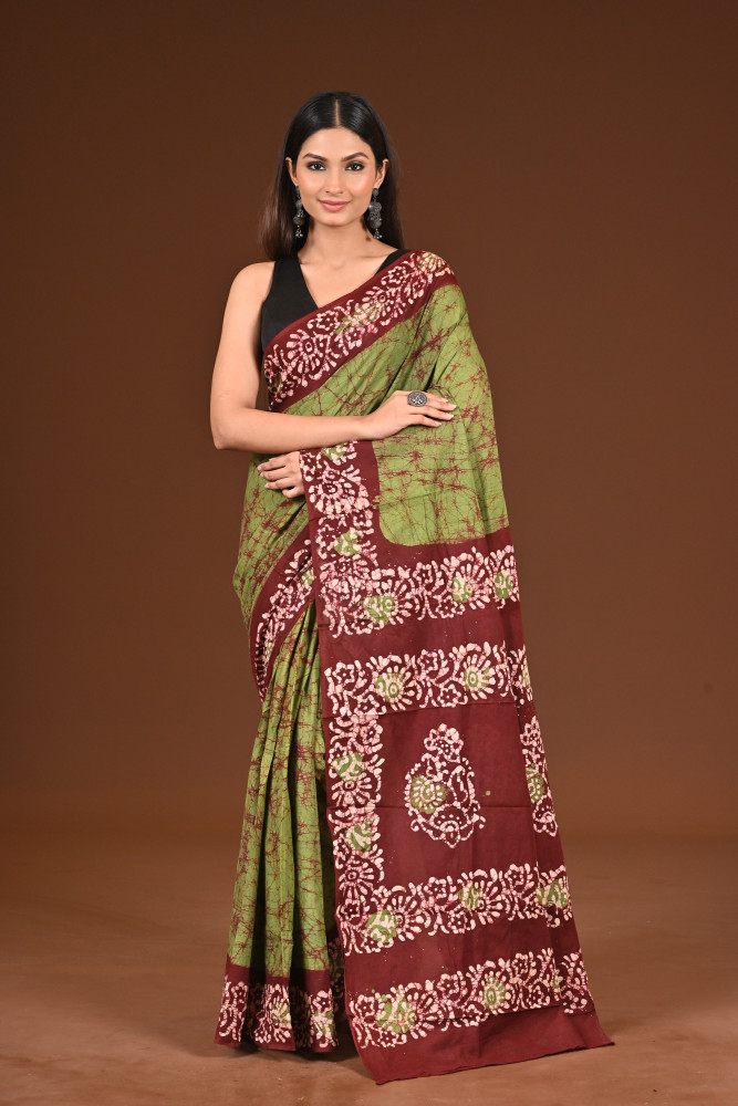 Image of PURE COTTON HAND BATIK SAREE