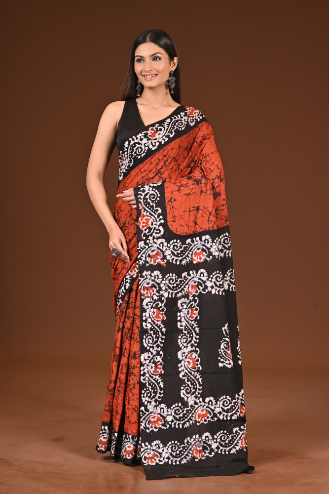 Image of PURE COTTON HAND BATIK SAREE