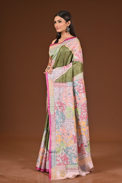 TUSSAR DYE COLLAGE SAREE