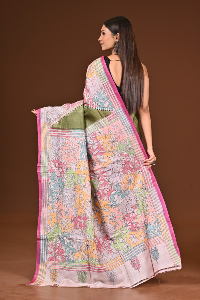 TUSSAR DYE COLLAGE SAREE
