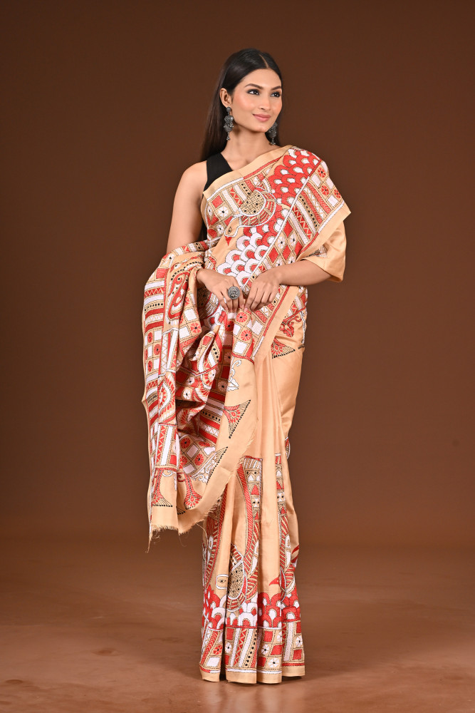Image of PURE  SILK KANTHA SAREE