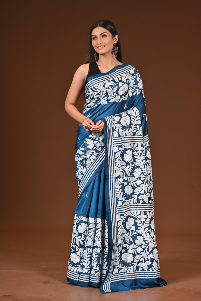 PURE  SILK KANTHA SAREE