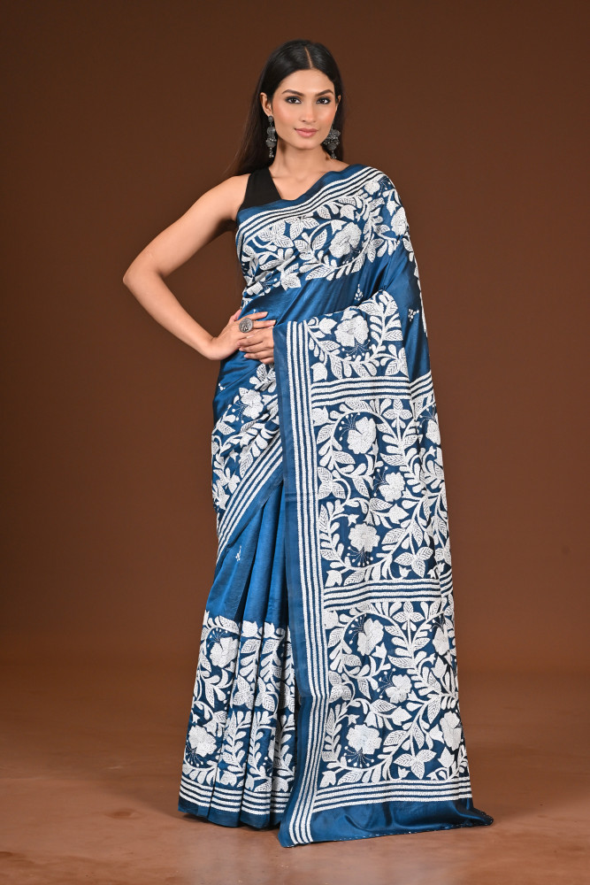 PURE  SILK KANTHA SAREE