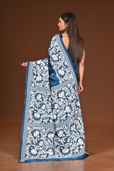 PURE  SILK KANTHA SAREE