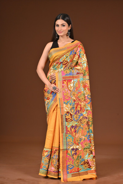 PURE  SILK KANTHA SAREE