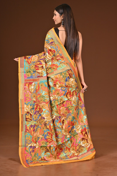 PURE  SILK KANTHA SAREE