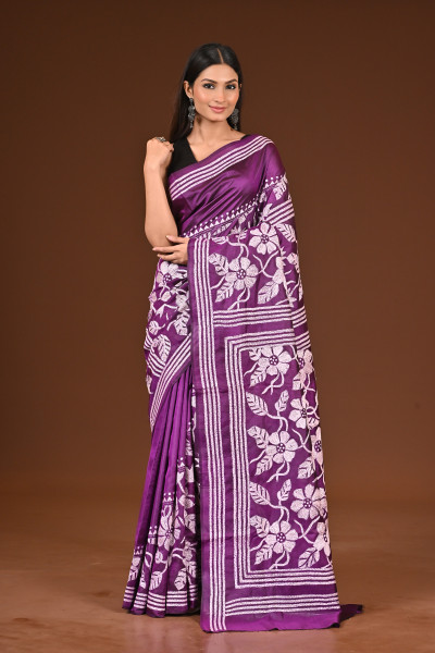 PURE  SILK KANTHA SAREE