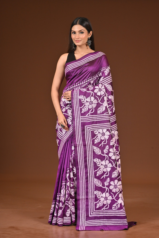 PURE  SILK KANTHA SAREE