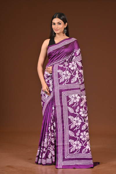 PURE  SILK KANTHA SAREE