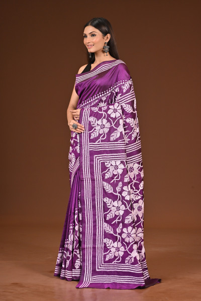 PURE  SILK KANTHA SAREE