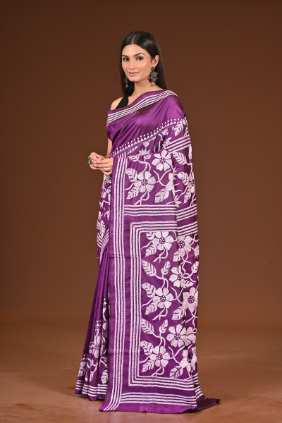 PURE  SILK KANTHA SAREE