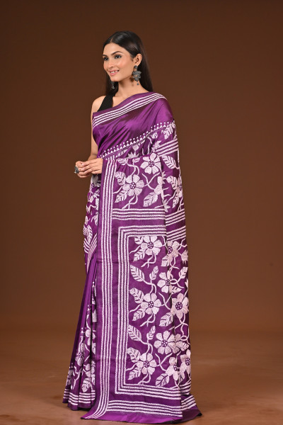PURE  SILK KANTHA SAREE
