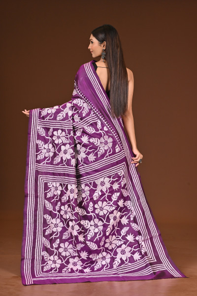PURE  SILK KANTHA SAREE