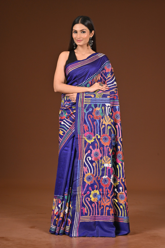 PURE  SILK KANTHA SAREE