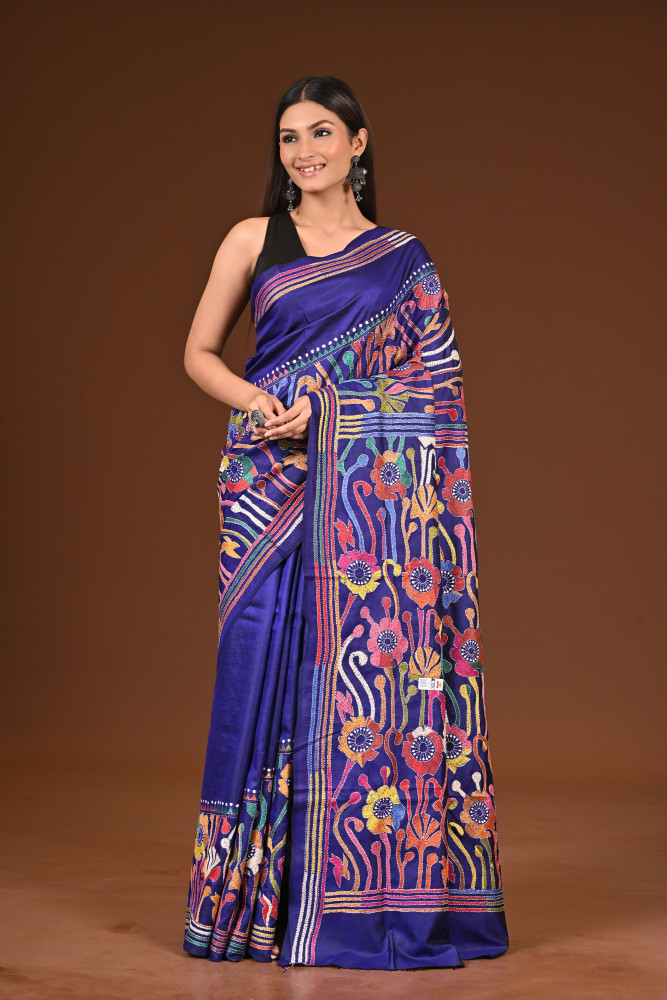 PURE  SILK KANTHA SAREE