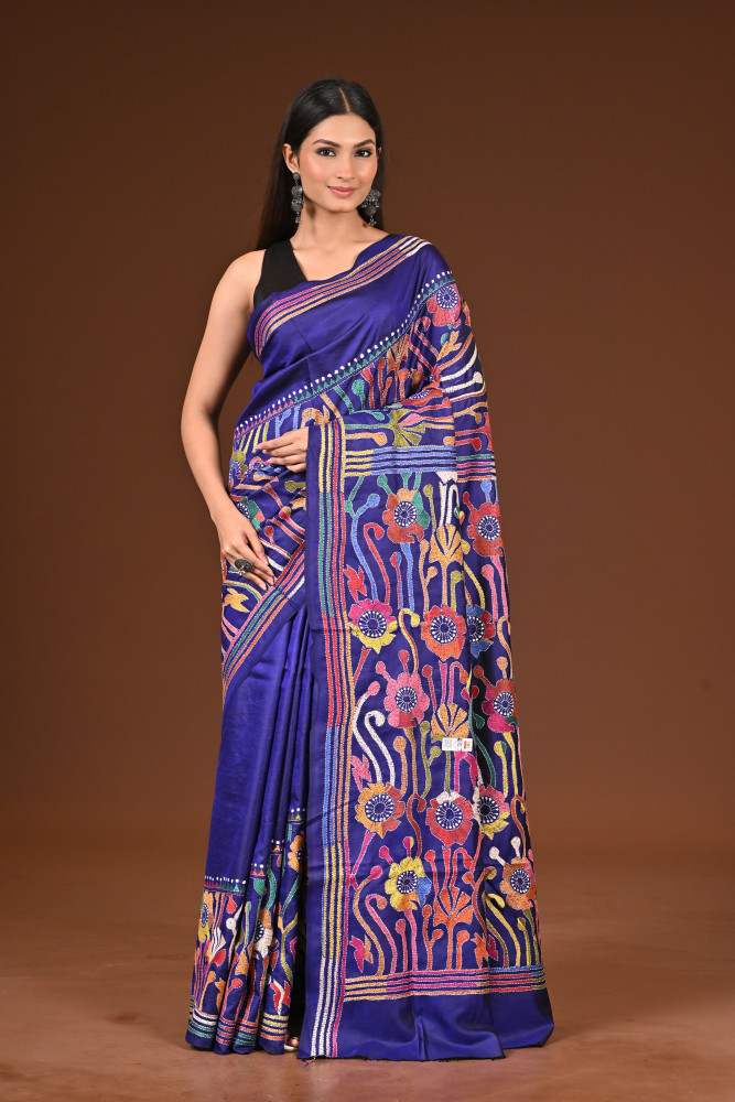 PURE  SILK KANTHA SAREE