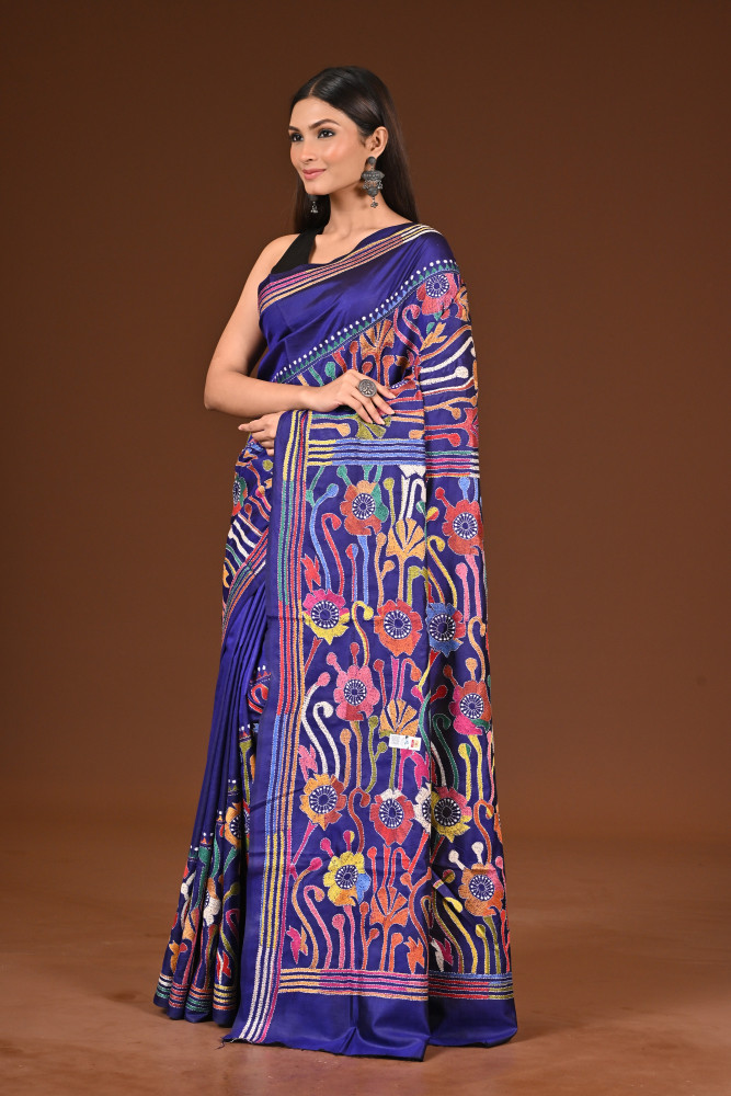 PURE  SILK KANTHA SAREE